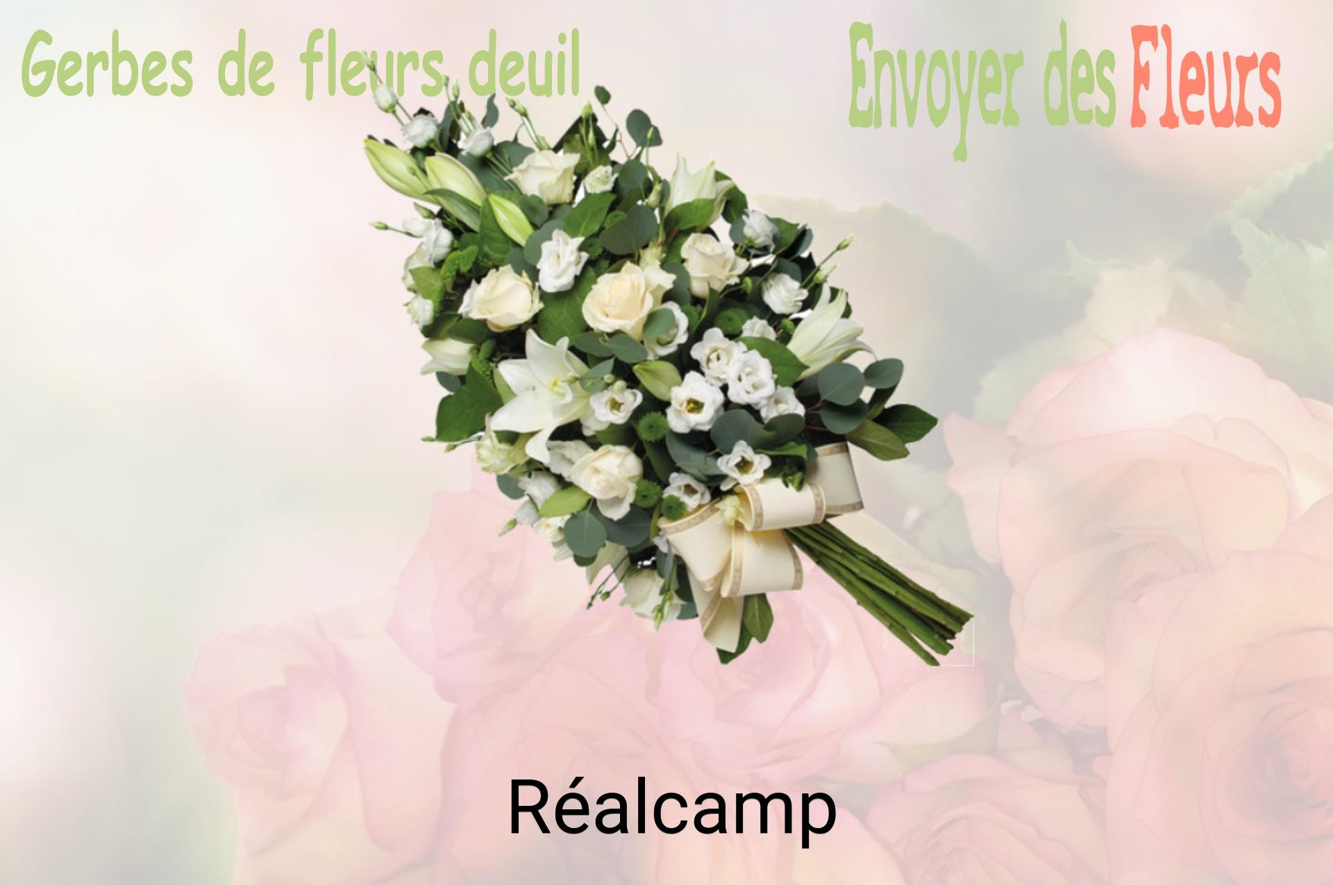 Gerbe de fleurs de deuil livrée à Réalcamp